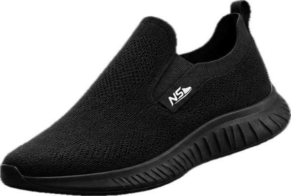 NOSHOELACES black slip-on sneaker, hands-free footwear