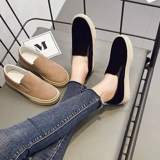 Genuine Leather Lazy Small Leather Shoes for Women New Autumn Non-slip Lightweight Retro Loafers One-legged Shoes Zapatos Mujer